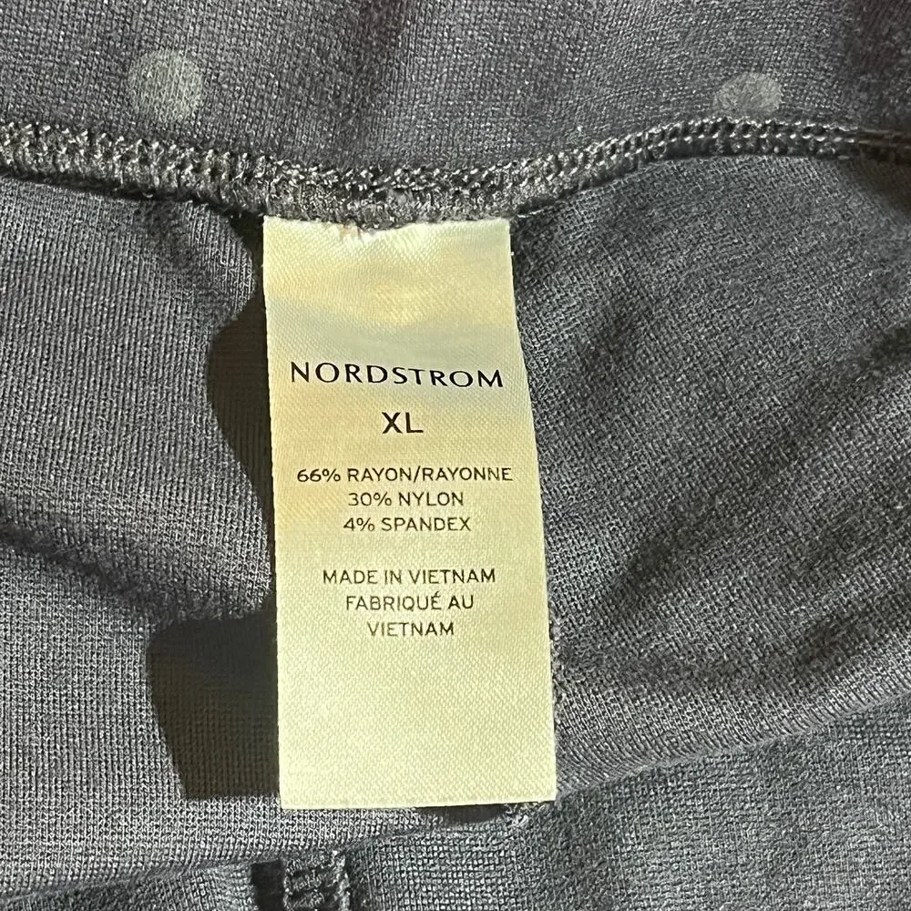 Nordstrom Pants Womens Size XL‎ Blue Polka Dots Skinny Pull On High Rise Knit